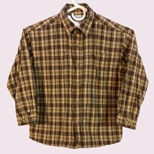 Canyon River Blues Plaid Lined Button Down Long Sleeve Boys Youth Tee Shirt